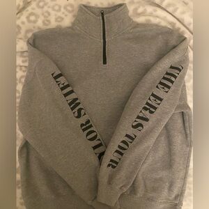 taylor swift eras tour quarter zip sweatshirt gray women's